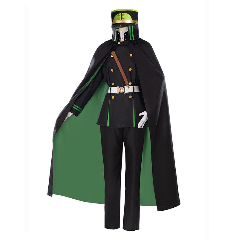 Anime Seraph of the End Yuichiro Hyakuya Men Green Balck Outfits Halloween Cosplay Costume