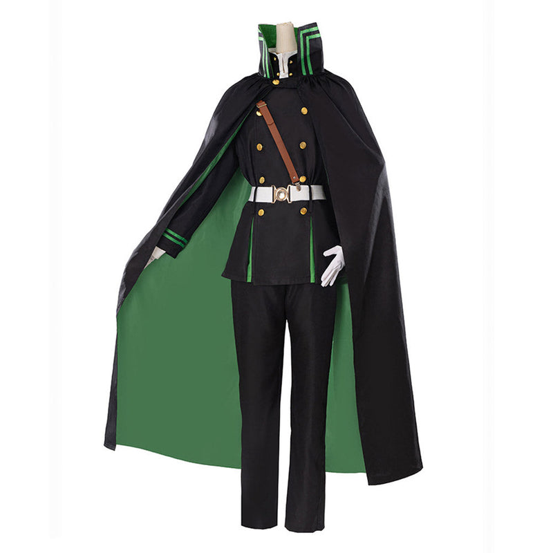 Anime Seraph of the End Yuichiro Hyakuya Men Green Balck Outfits Halloween Cosplay Costume