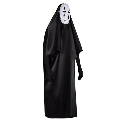 Anime Spirited Away No Face Men Black Cloak Tailcoat Party Carnival Halloween Cosplay Costume