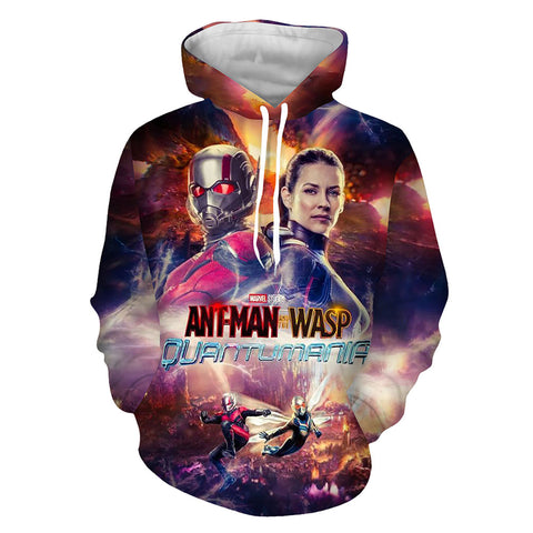 Ant-Man and the Wasp: Quantumania  Cosplay Hoodie 3D Printed Hooded Sweatshirt Men Women Casual Streetwear Pullover