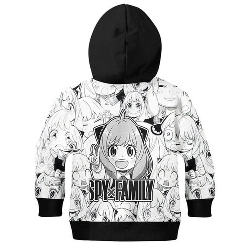 Anya Forger SPY×FAMILY Cosplay Hoodie 3D Printed Hooded Sweatshirt Kid Children Casual Streetwear Pullover