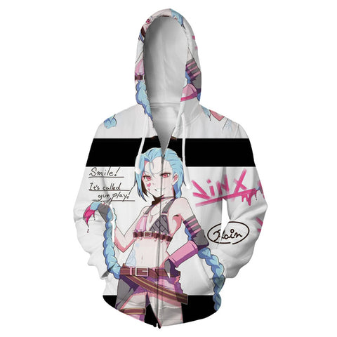 Arcane: LoL Cosplay Hoodie 3D Printed Hooded Sweatshirt Men Women Casual Streetwear Zip Up Jacket Coat