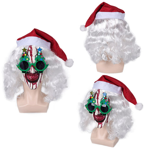 art the clown Christmas tree glasses Latex Mask Halloween Carnival Costume Accessories