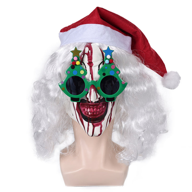 art the clown Christmas tree glasses Latex Mask Halloween Carnival Costume Accessories