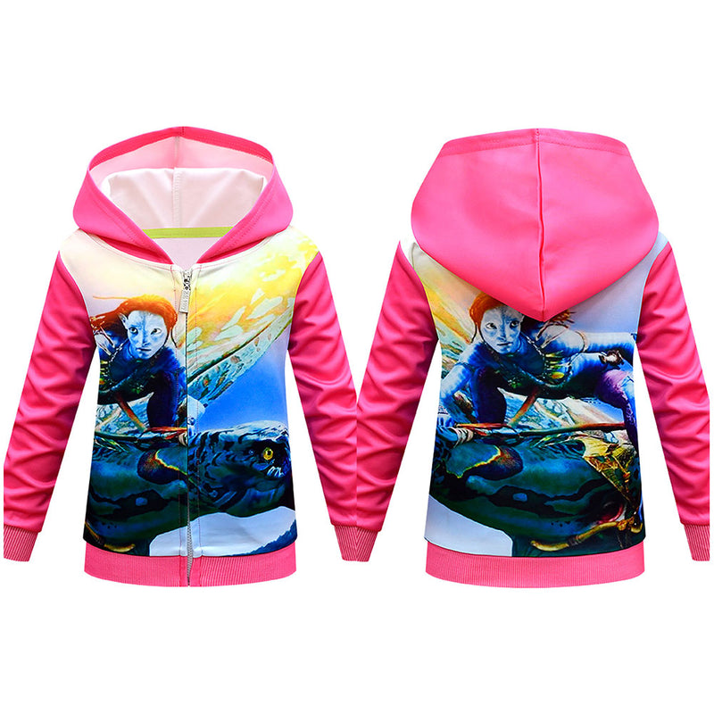 Avatar  Cosplay Hoodie 3D Printed Hooded Sweatshirt Kids Children Casual Streetwear Zip Up Pullover