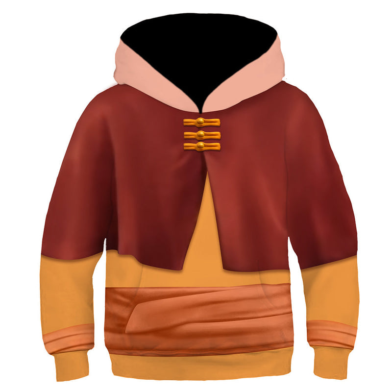 VeeGet Avatar 2024 TV Aang Kids Children Cosplay Printed Hoodie Hooded Sweatshirt Casual Pullover Hoodie