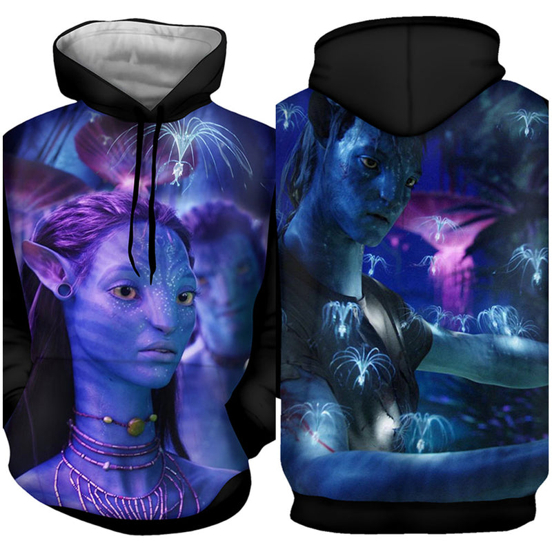 Avatar Jake Sully Neytiri Cosplay Hoodie 3D Printed Hooded Sweatshirt Men Women Casual Streetwear Pullover