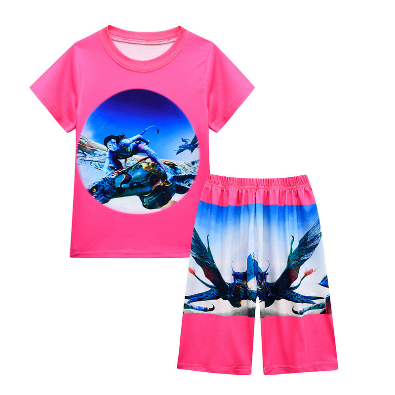 Avatar：The Way of Water Cosplay Costume Kids Girls T-shirt Shorts Outfits Halloween Carnival Suit