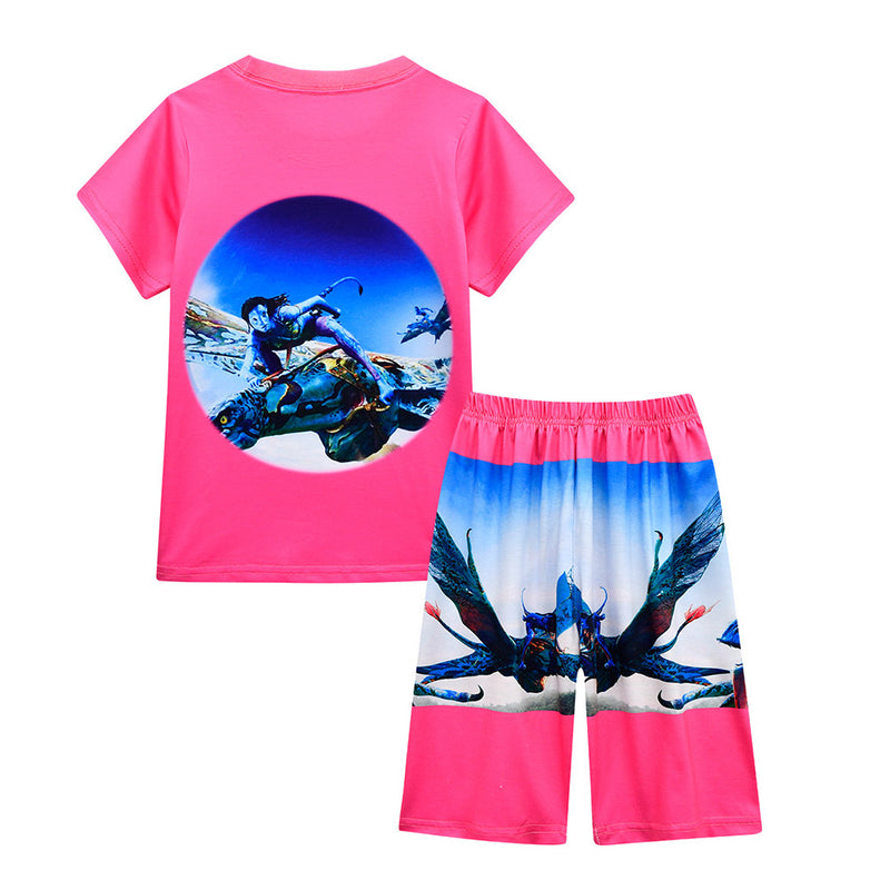 Avatar：The Way of Water Cosplay Costume Kids Girls T-shirt Shorts Outfits Halloween Carnival Suit