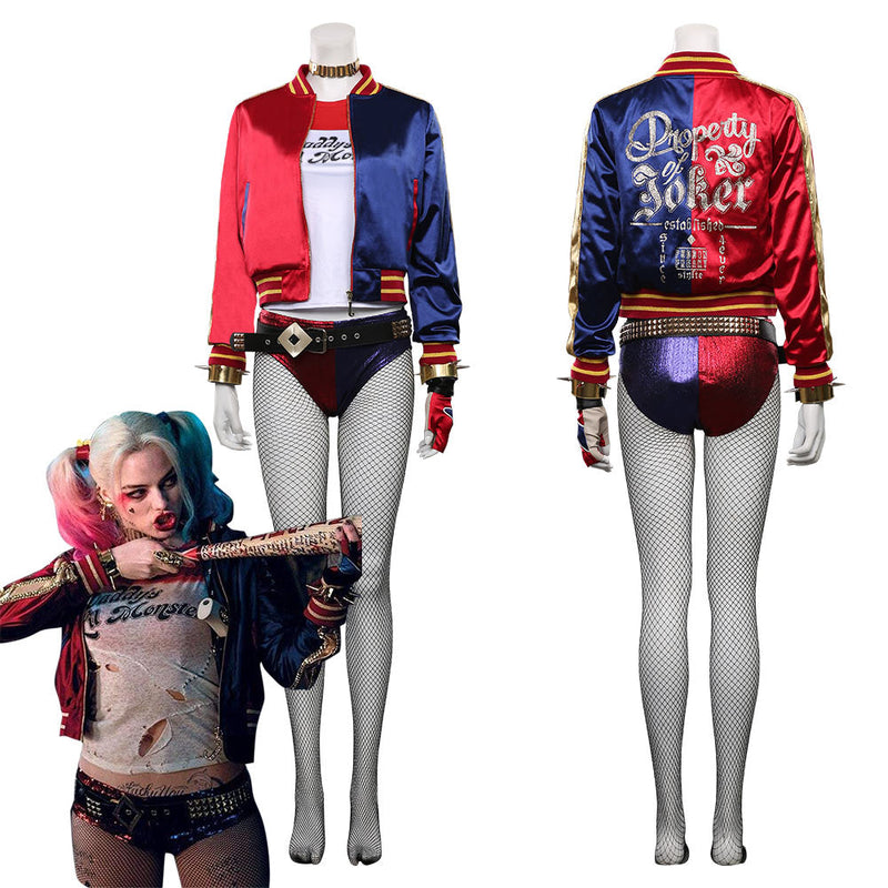 VeeGet VeeGet Suicide Squad Harleen Quinzel T-shirt Pants Outfits Halloween Carnival Suit Cosplay Costume