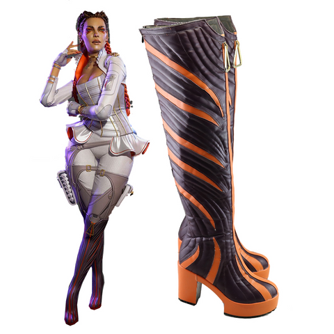 VeeGet VeeGet Game Apex Season 5 Loba Boots Halloween Costumes Accessory Cosplay Shoes