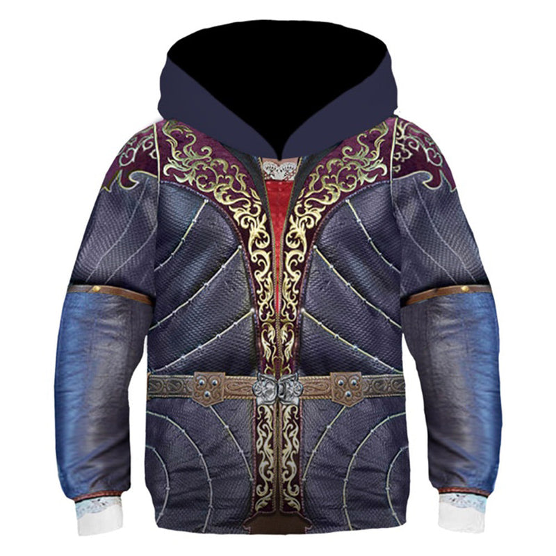 VeeGet Baldur's Gate Astarion Kids Children Cosplay Printed Hoodie Hooded Sweatshirt Casual Pullover Hoodie