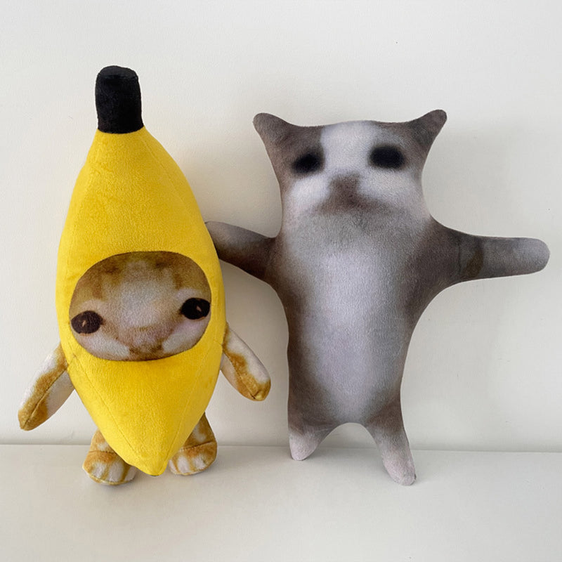 Banana Cat Cosplay Plush Toys Cartoon Soft Stuffed Dolls Mascot Birthday Xmas Gift