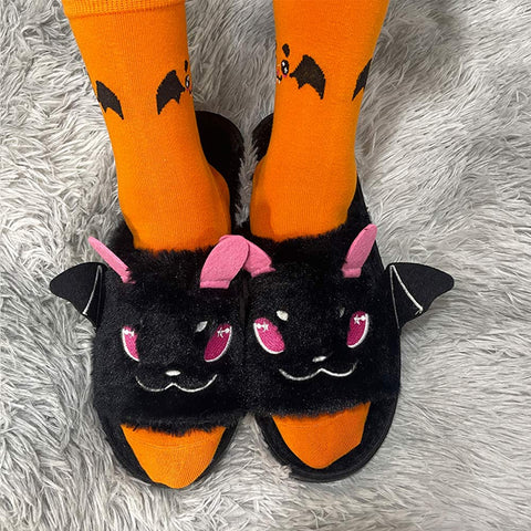 bat plush flat slippers Cosplay Shoes Halloween Carnival Costume Accessories