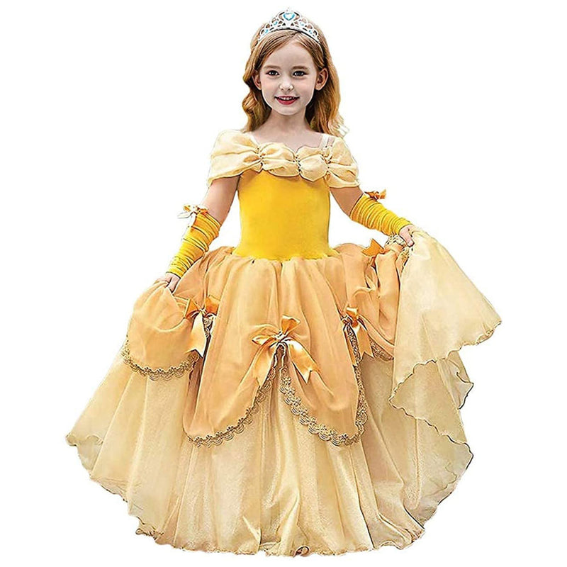 Bella Princess Dress Cosplay Costume Party Clothes Children Halloween Long Ball Gown Birthday Fancy Dress Cotton