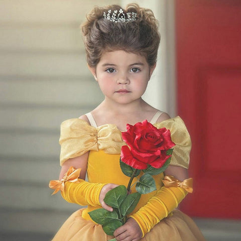 Bella Princess Dress Cosplay Costume Party Clothes Children Halloween Long Ball Gown Birthday Fancy Dress Cotton