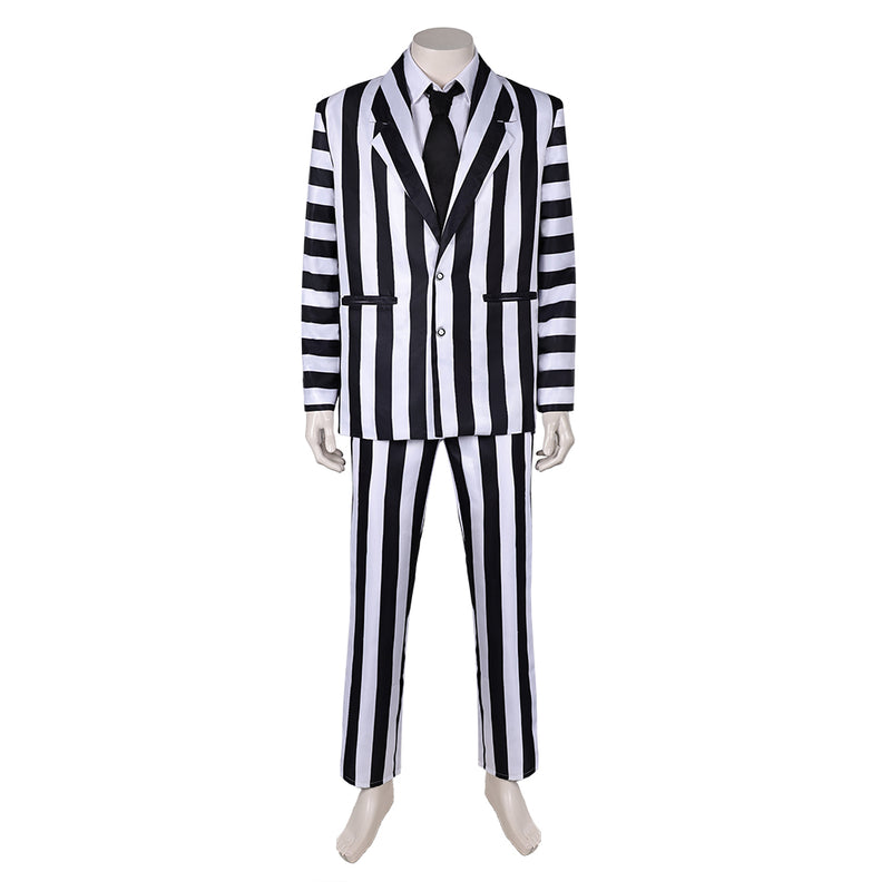 Black and white suit Cosplay Costume Outfits Halloween Carnival Suit cos Beetlejuice