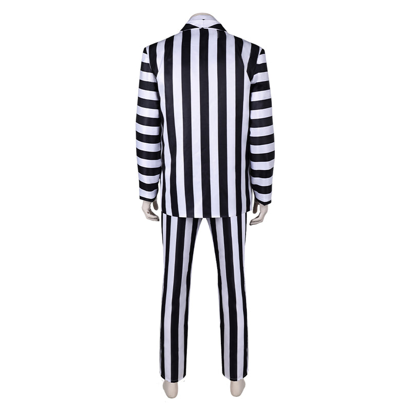 Black and white suit Cosplay Costume Outfits Halloween Carnival Suit cos Beetlejuice