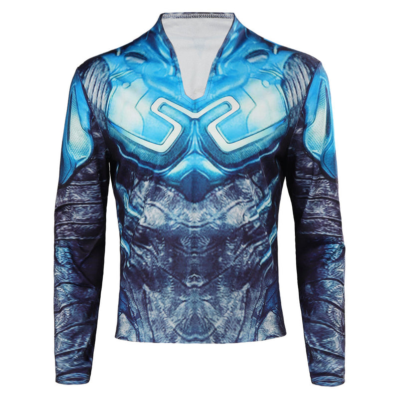 Blue Beetle Jaime Reyes Blue Printed Jacket Party Carnival Halloween Cosplay Costume