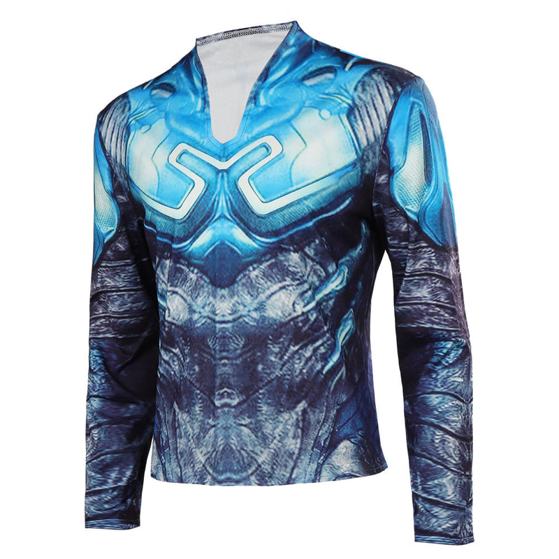 Blue Beetle Jaime Reyes Blue Printed Jacket Party Carnival Halloween Cosplay Costume