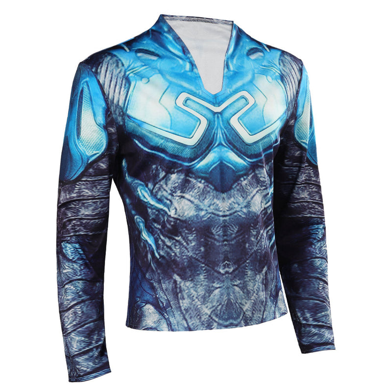 Blue Beetle Jaime Reyes Blue Printed Jacket Party Carnival Halloween Cosplay Costume