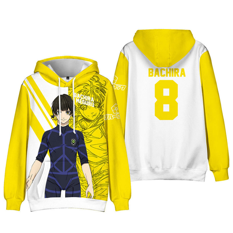 BLUE LOCK Bachira Meguru Cosplay Hoodie 3D Printed Hooded Sweatshirt Men Women Casual Streetwear Pullover