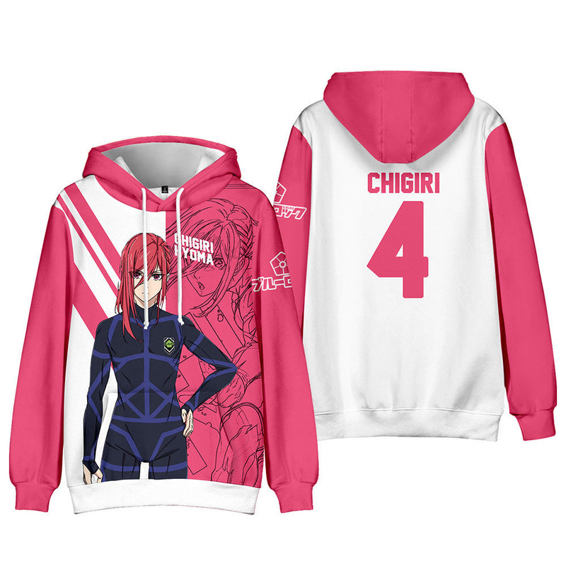 BLUE LOCK Hyoma Chigiri Cosplay Hoodie 3D Printed Hooded Sweatshirt Men Women Casual Streetwear Pullover