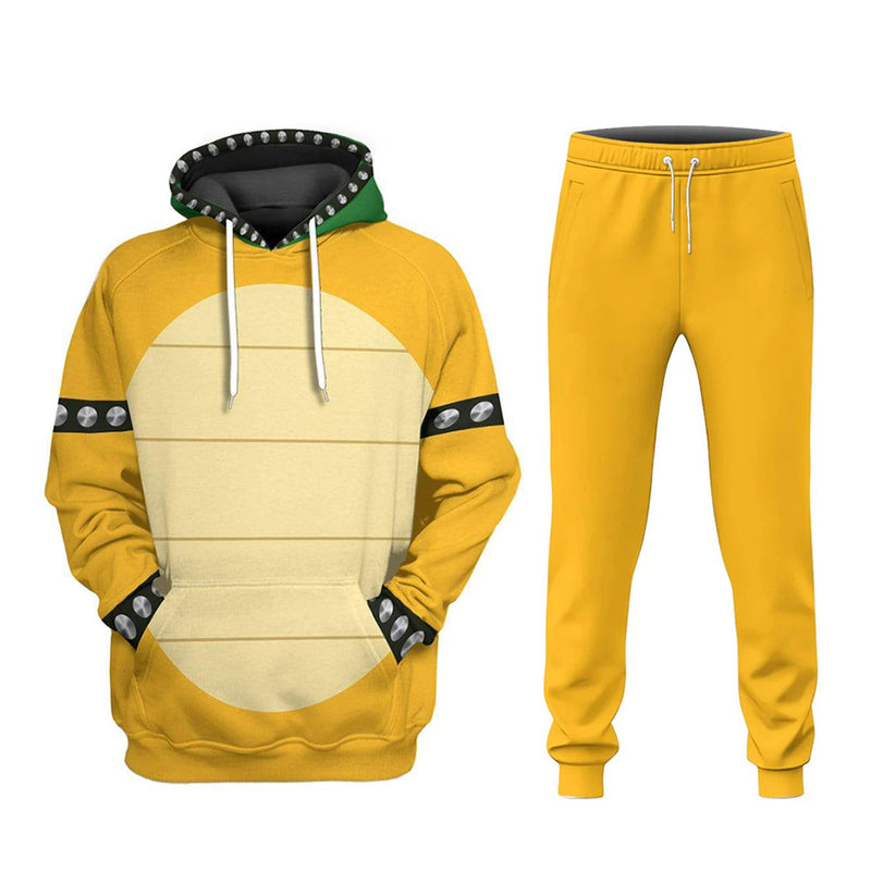 Bowser Cosplay Hoodie 3D Printed Hooded Sweatshirt Pants Print Joggers Trousers  Set