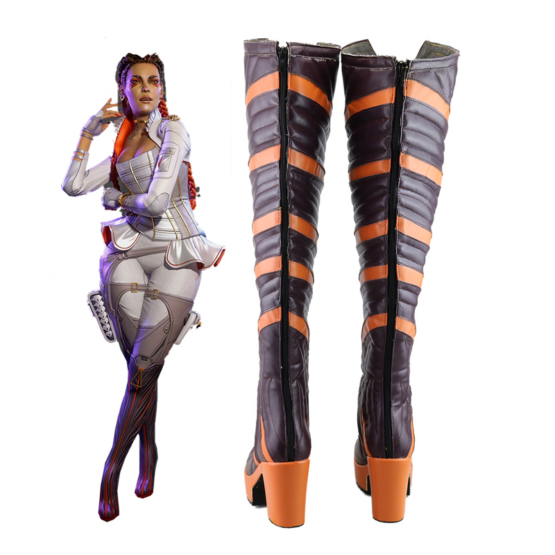 VeeGet VeeGet Game Apex Season 5 Loba Boots Halloween Costumes Accessory Cosplay Shoes