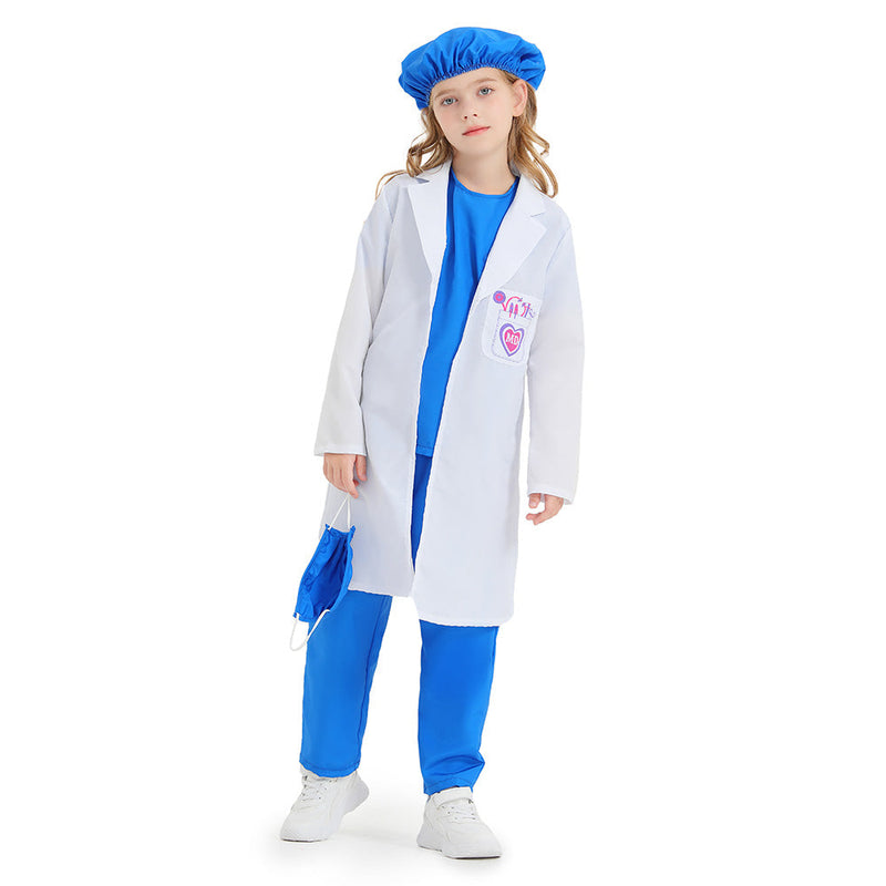 VeeGet Doctor Blue Kids Cosplay Costume Outfits Halloween Carnival Party Disguise Suit BoysKidsCostume