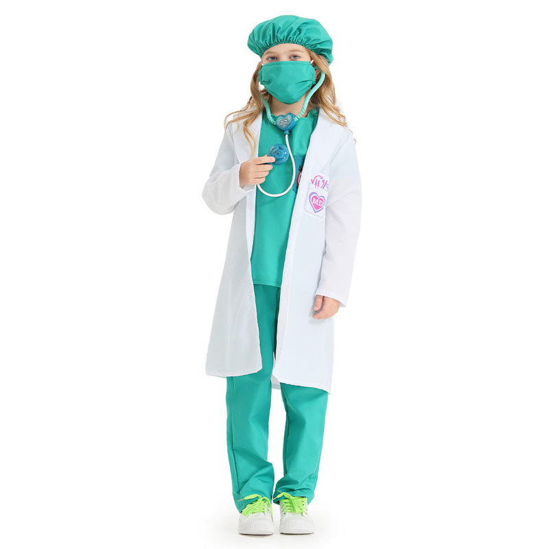 VeeGet Doctor Green Kids Cosplay Costume Outfits Halloween Carnival Party Disguise Suit BoysKidsCostume