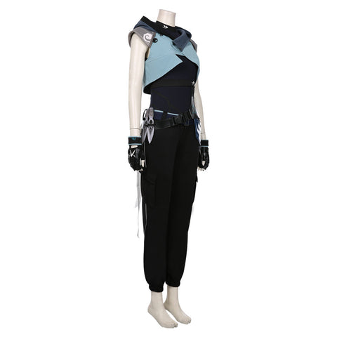 VeeGet VeeGet Game Valorant Jett Cosplay Costume Halloween Jumpsuit Outfit Cosplay Costume