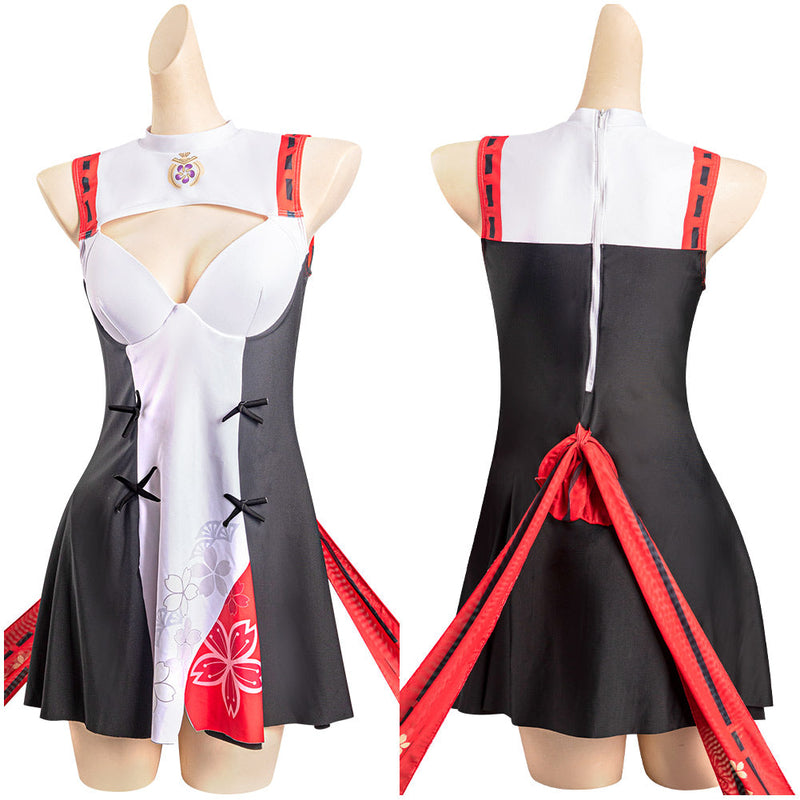 VeeGet Genshin Impact Yae Miko Cosplay Costume Swimsuit Costume Outfits for Halloween Carnival Suit