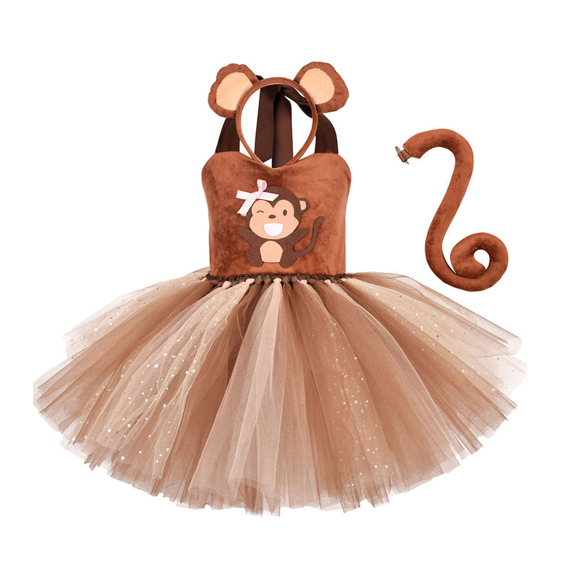 VeeGet Animal Monkey TuTu Dress Cosplay Costume Outfits Halloween Carnival Party Disguise Suit