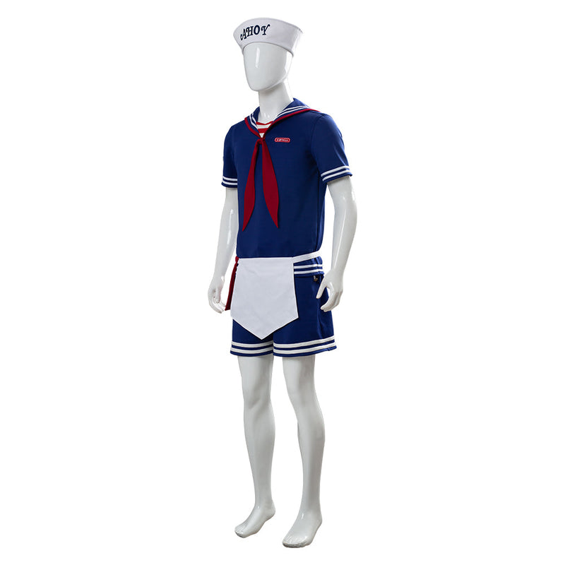 VeeGet VeeGet Stranger Things 3 Scoops Ahoy Steve Harrington Robin Cosplay Costume Adult and Child