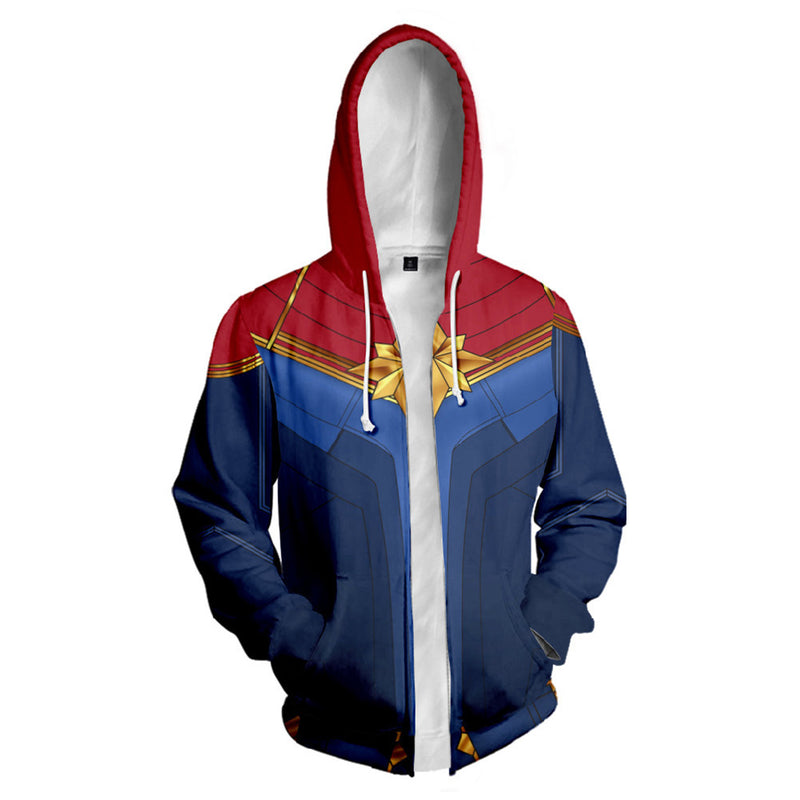 Carol Danvers Cosplay Hoodie 3D Printed Hooded Sweatshirt Men Women Casual Streetwear Pullover