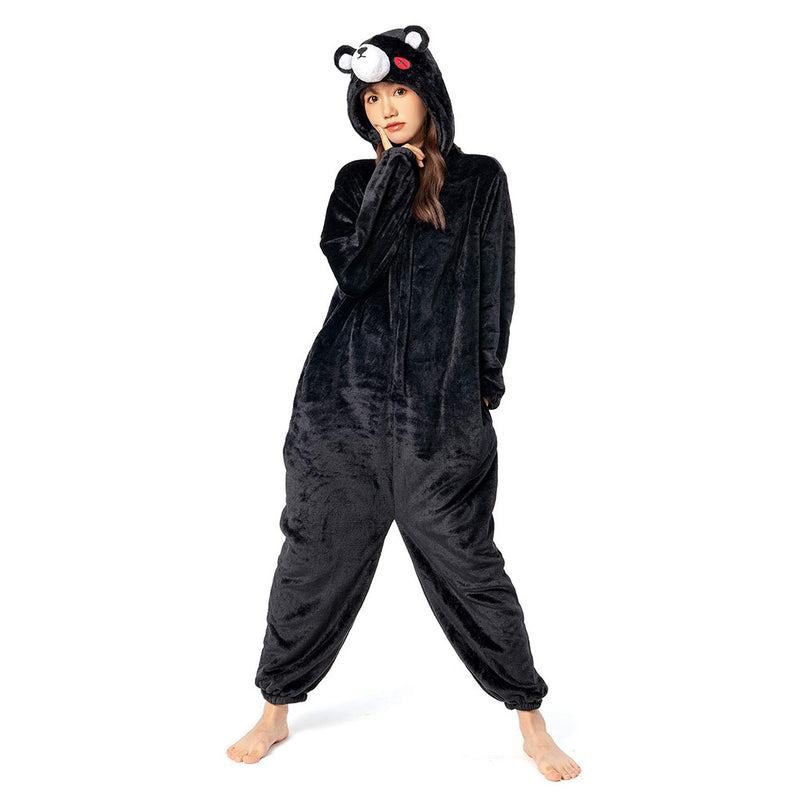 Cartoon Animal Bear Pajamas Onesies Sleepwear Flannel Jumpsuits Outfits Halloween Carnival Suit