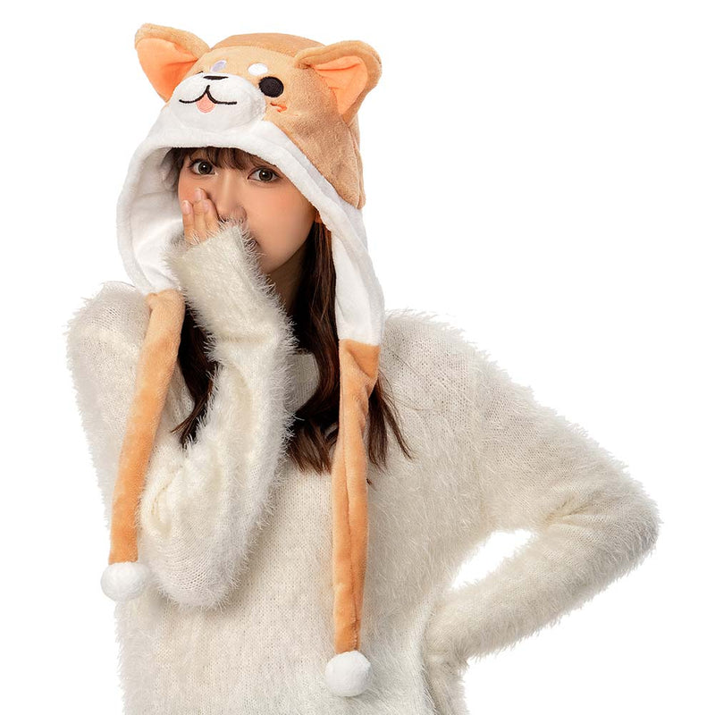 Cartoon Animal Shiba Inu Cosplay Plush Cap Winter Hat Birthday Gifts