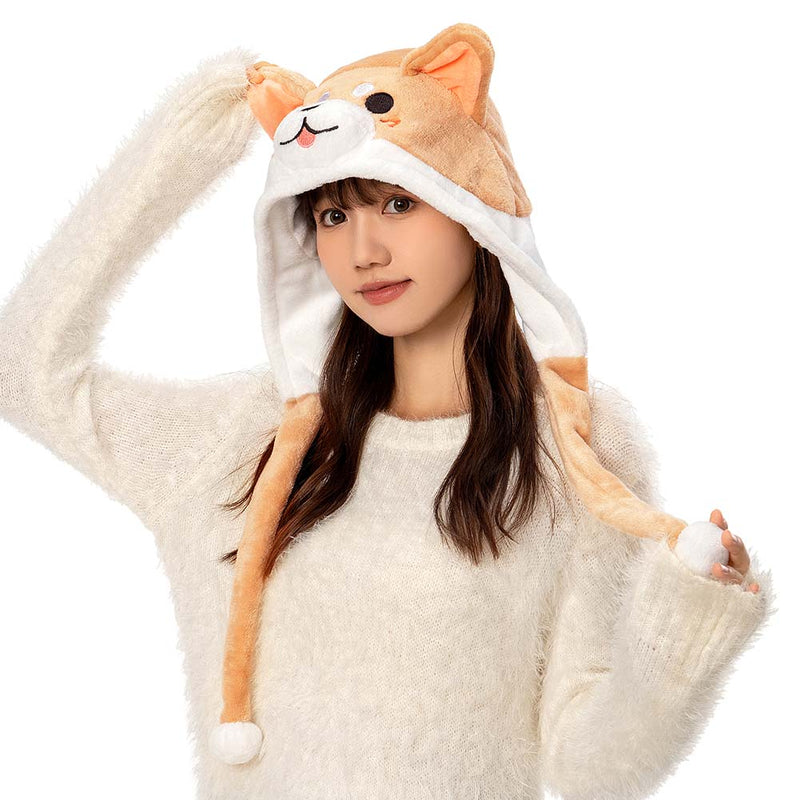 Cartoon Animal Shiba Inu Cosplay Plush Cap Winter Hat Birthday Gifts