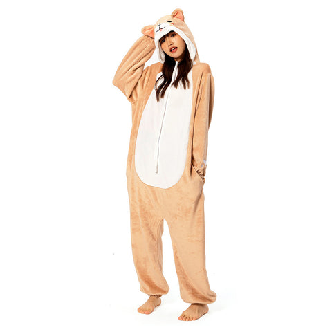 Cartoon Animal Shiba Inu Pajamas Onesies Sleepwear Flannel Jumpsuits Outfits Halloween Carnival Suit