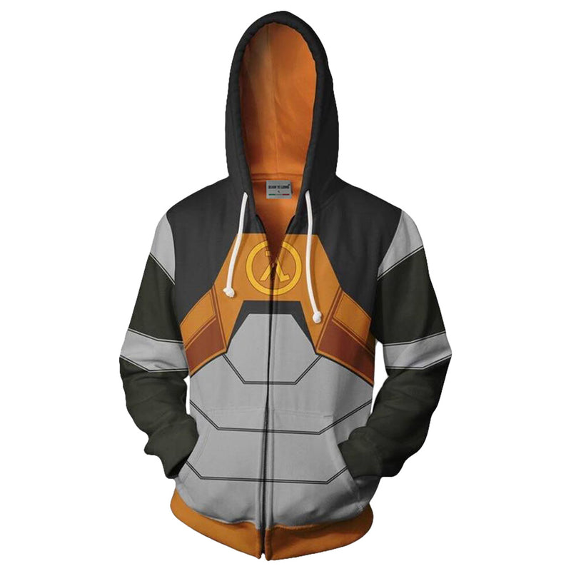 Cash Fashion Thin hoodie Game Half Life 2 full zipper pullover Jacket unisex pullover sweater hoodie Jacket