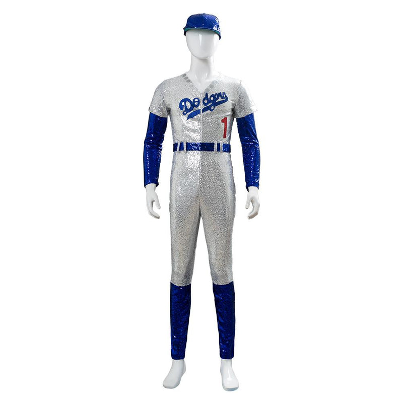 VeeGet VeeGet Rocketman Elton John Dodgers Baseball Uniform Cosplay Costume