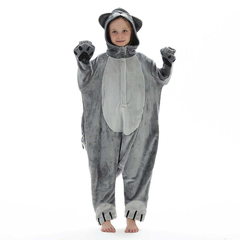 Children Animal Pajamas Cartoon British Shorthair Cat Onesies Kids Warm Flannel Hooded Sleepwear