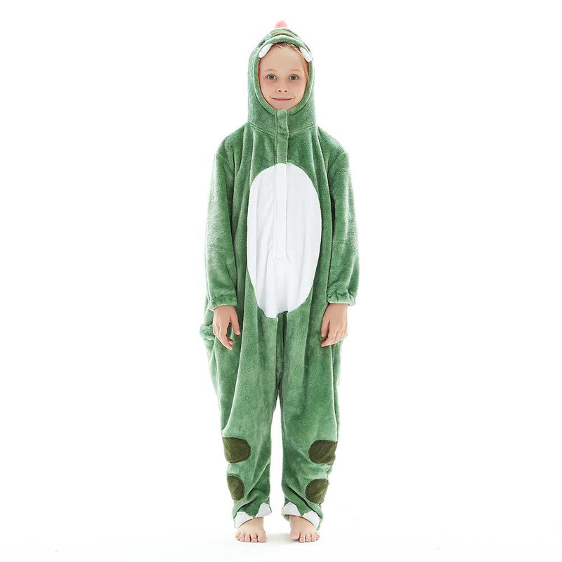 Children Animal Pajamas Cartoon Dinosaur Onesies Kids Warm Flannel Hooded Sleepwear