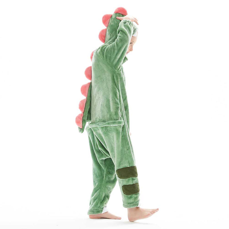 Children Animal Pajamas Cartoon Dinosaur Onesies Kids Warm Flannel Hooded Sleepwear