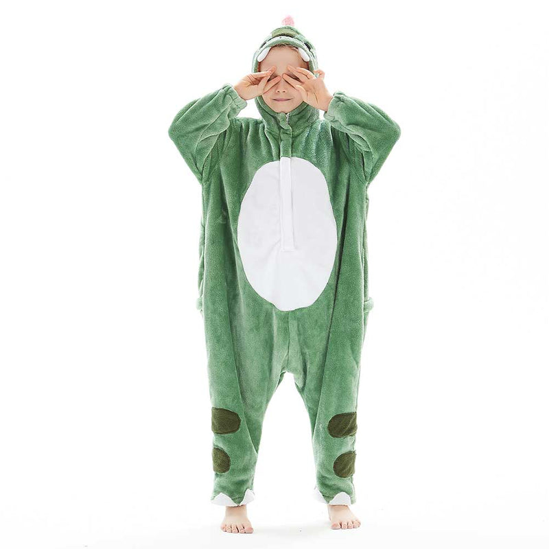 Children Animal Pajamas Cartoon Dinosaur Onesies Kids Warm Flannel Hooded Sleepwear