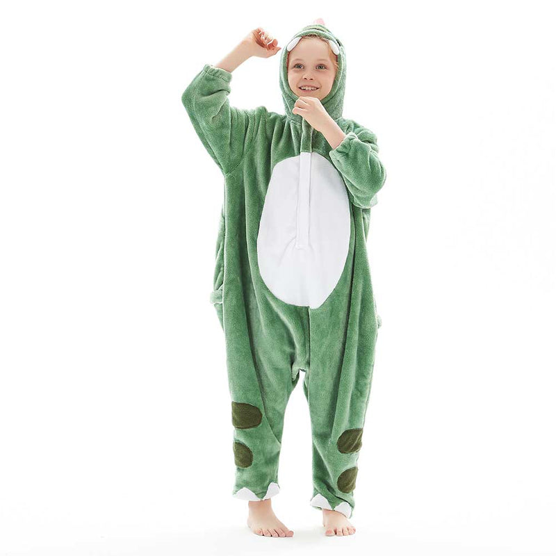 Children Animal Pajamas Cartoon Dinosaur Onesies Kids Warm Flannel Hooded Sleepwear