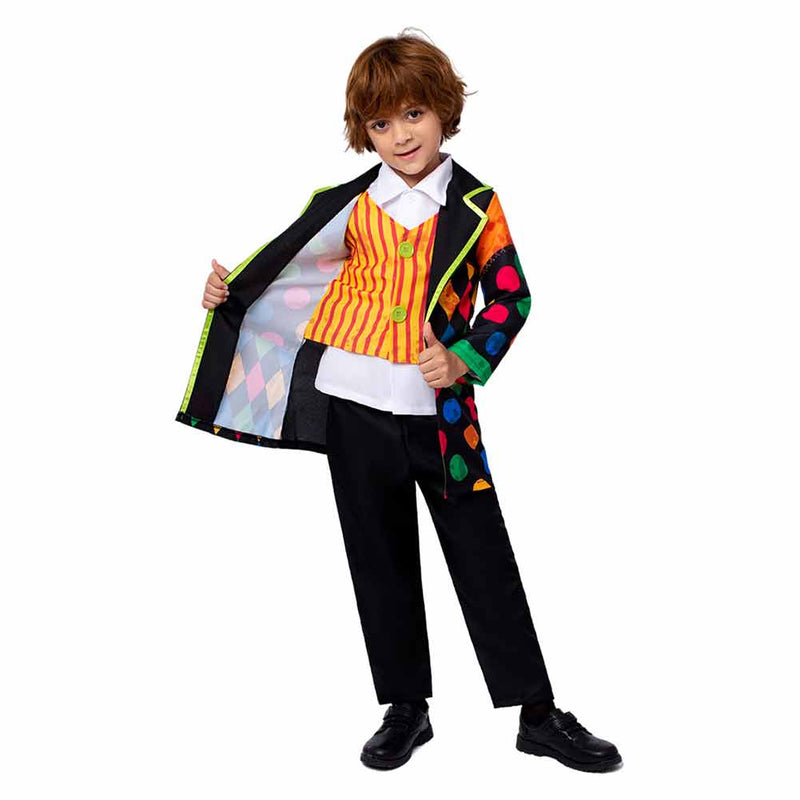 Children‘s Horror Party Evil Joker Role Playing Cosplay Costume Outfits Halloween Carnival Suit