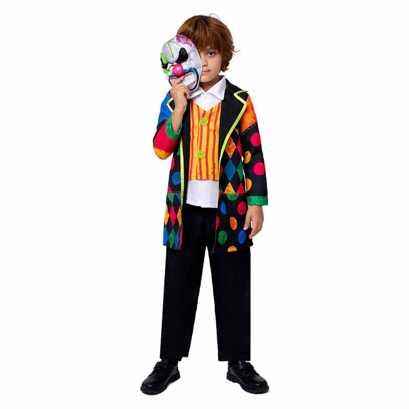 Children‘s Horror Party Evil Joker Role Playing Cosplay Costume Outfits Halloween Carnival Suit