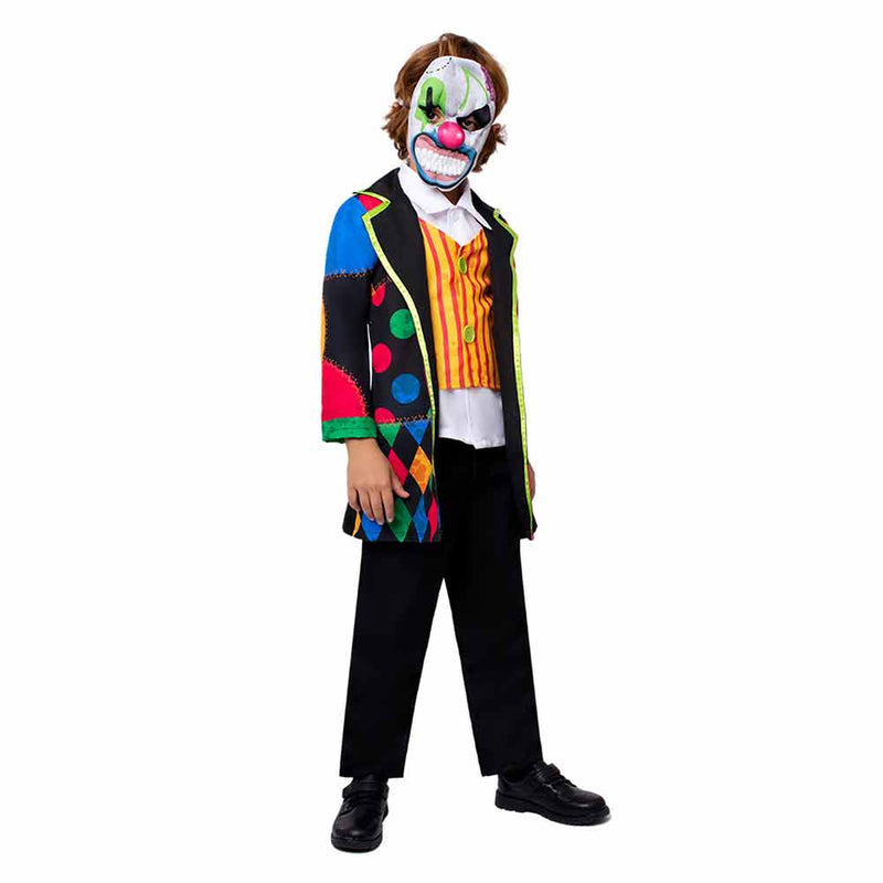 Children‘s Horror Party Evil Joker Role Playing Cosplay Costume Outfits Halloween Carnival Suit